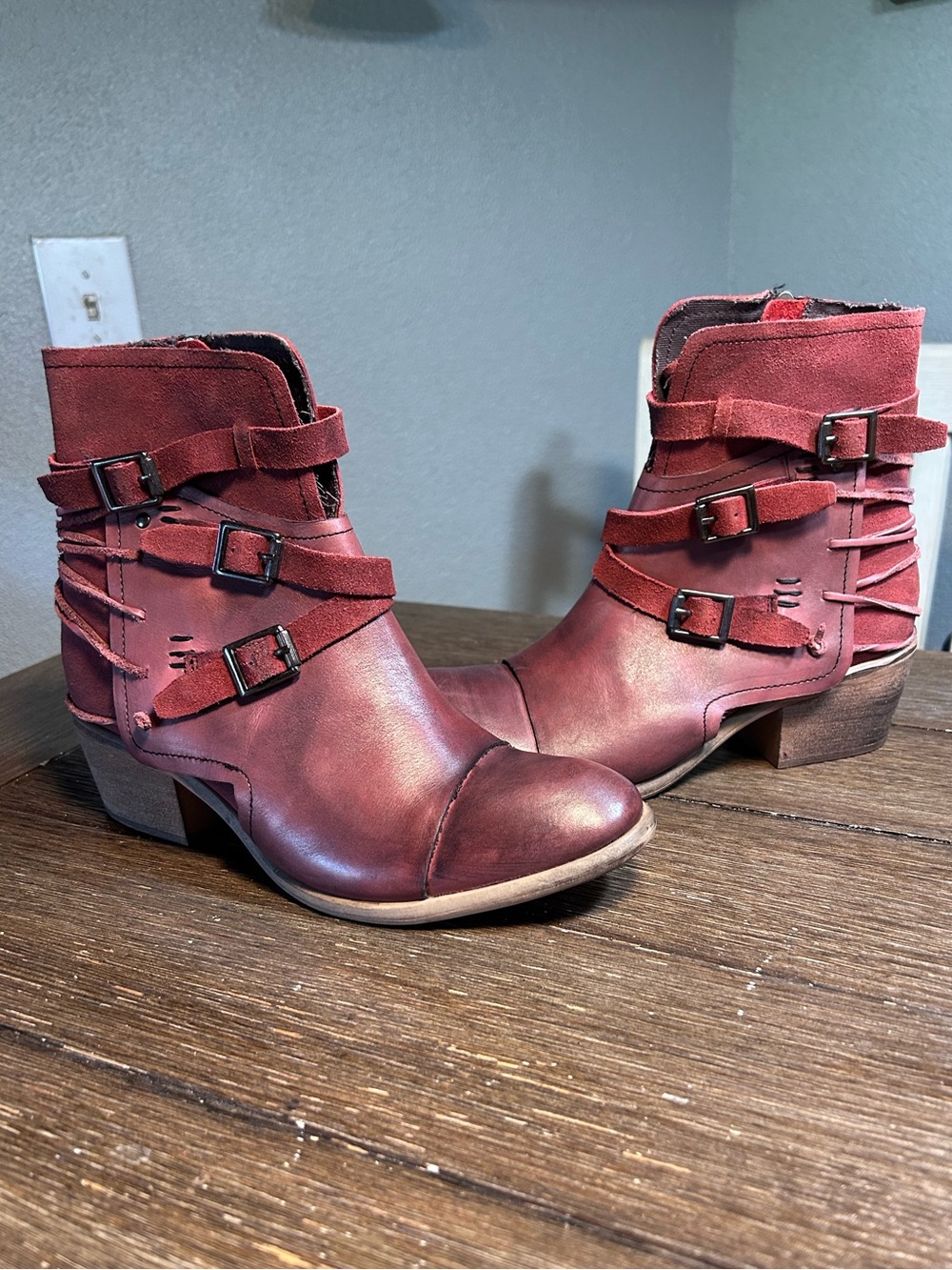 Bed Stu Roan Jag Bordo Heeled booties size 6.5